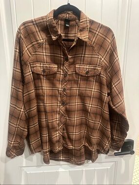 wild fable Brown Plaid Button-Down Shirt